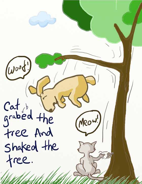 dog stuck on tree by raine - A Dog on the Tree Was Stuck - Short Story by a 5 Year old