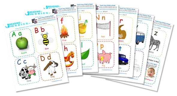 Complete set of alphabet flashcards