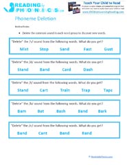 phoneme deletion - Phonemic Addition and Deletion Worksheets & Activities For Kids