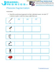 phoneme segmentation - Learn to Read With Phonemic Segmenting Worksheets & Activities