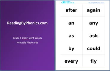 Phonics resource - Sight Words List for 1st Grade - Free Flash Cards and Printable Worksheets