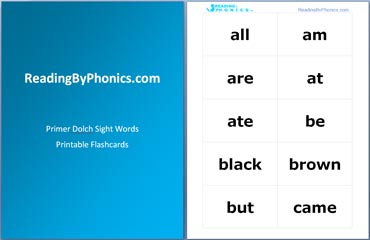 kindergarten flash cards