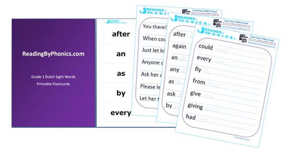 g1 all - 220 Dolch Sight Words: Lists by Grade Level With Free Worksheets