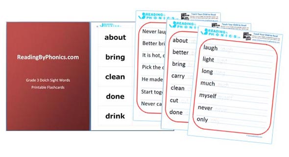g3 all - 220 Dolch Sight Words: Lists by Grade Level With Free Worksheets